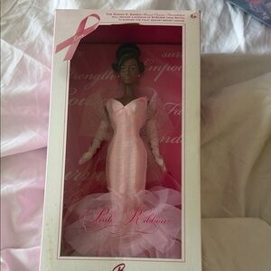 Barbie Pink Ribbon Evening Gown Doll in Soft Pink